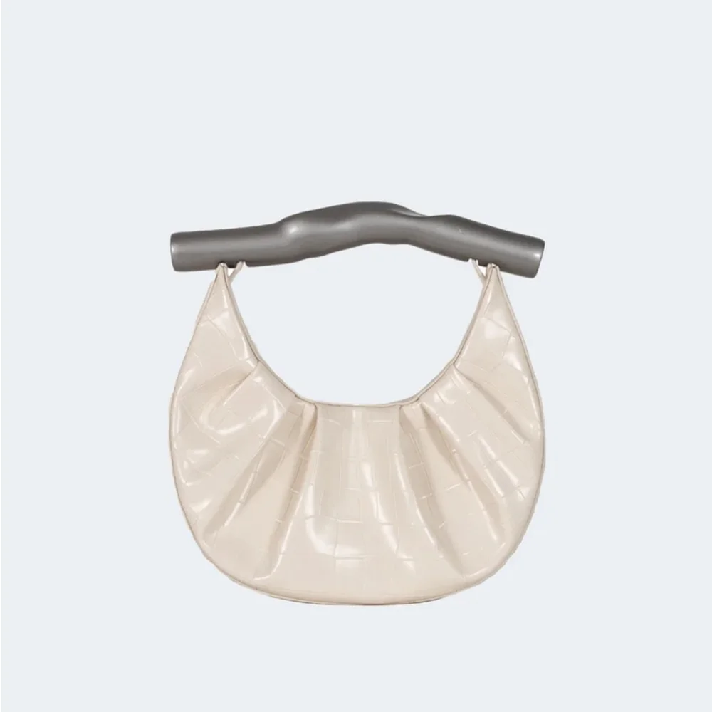 NWT Puppets and Puppets Smashed Handle Hobo Bag In Swan Egg